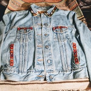 Vintage hand embellish levi jacket.